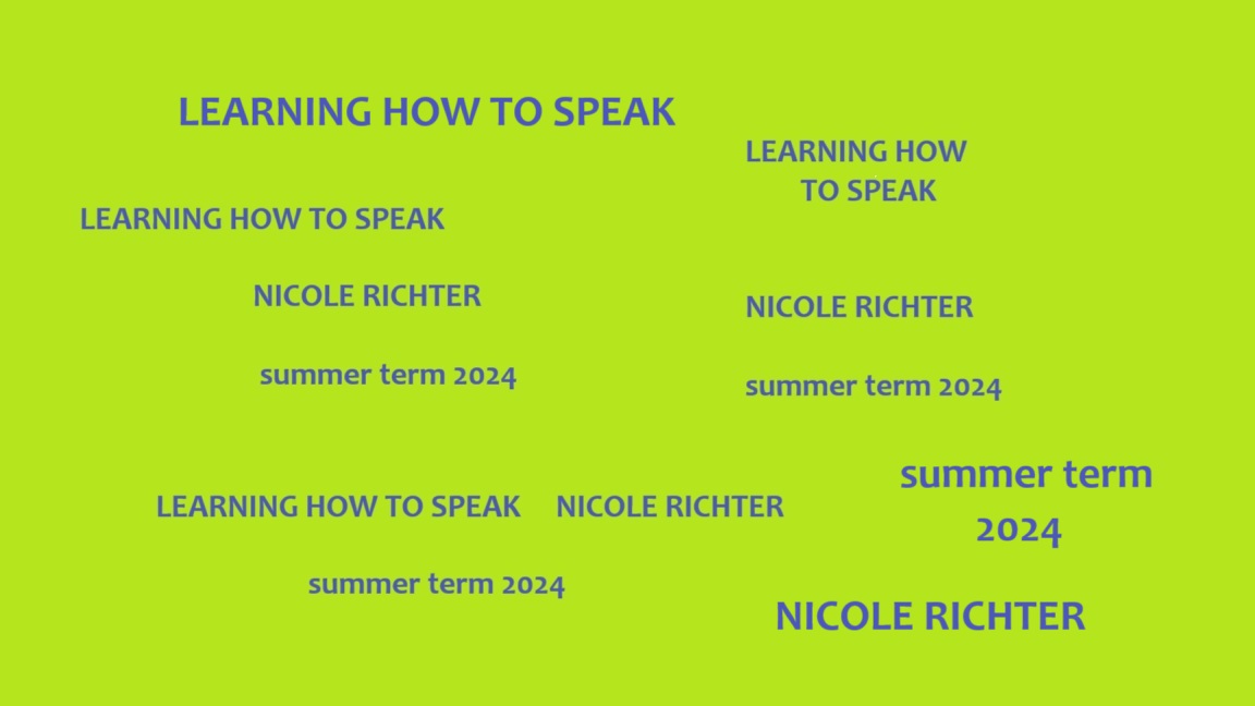 Course Image Learning how to speak - SoSe 2024