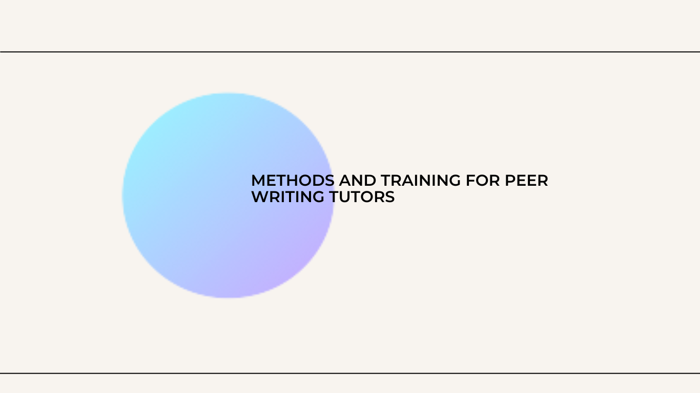 Course Image Methods and Training for Peer Writing Tutors